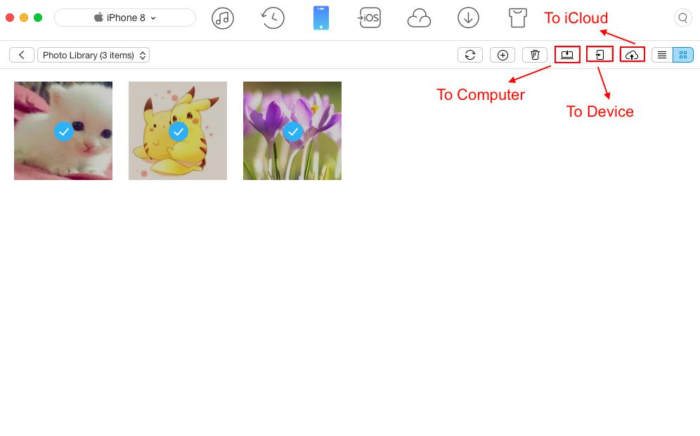 How to Upload Photos from iPhone 8/X to iCloud with AnyTrans - Step 3