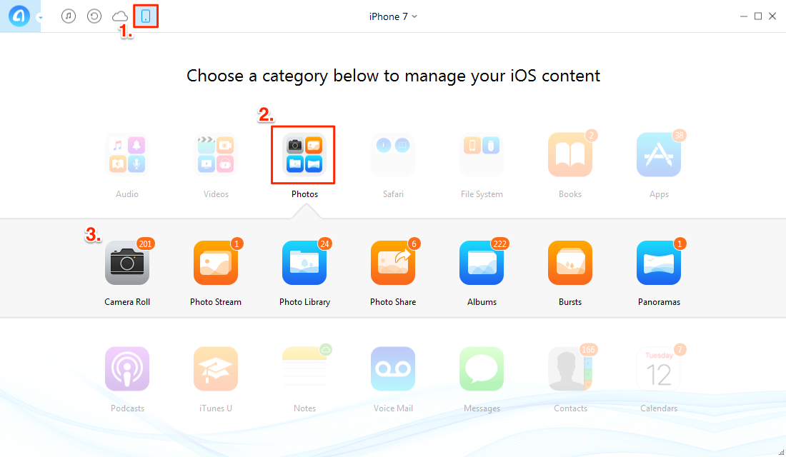 How to Transfer Photos from iPhone/iPad/iPod to Mac/PC – Step 2