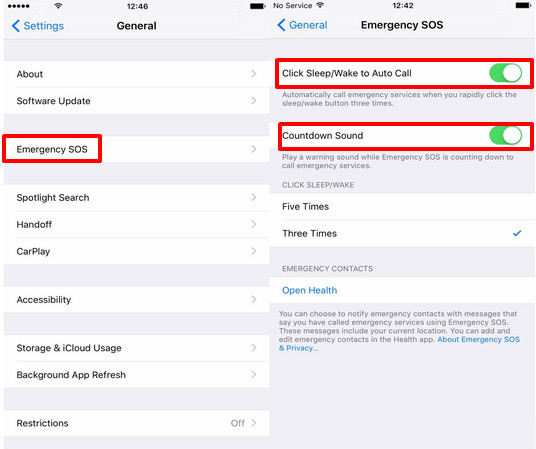 Use Emergency SOS in iOS 10.2 on iPhone