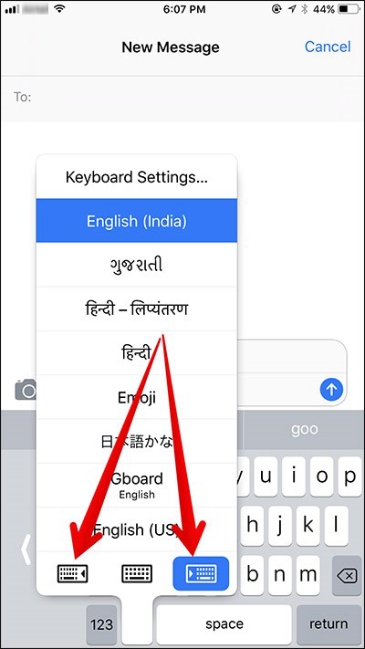 How to Use One-Handed Quicktype Keyboard on iPhone in iOS 11 - Step 3
