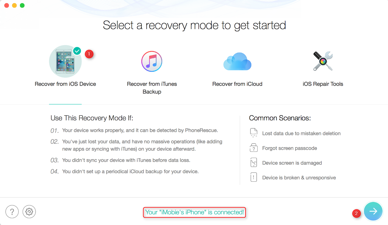 How to Recover Deleted Voicemail in iOS 10 on iPhone − Step 1