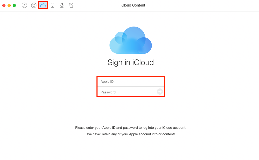 How to View iCloud Photos Online with AnyTrans - Step 1
