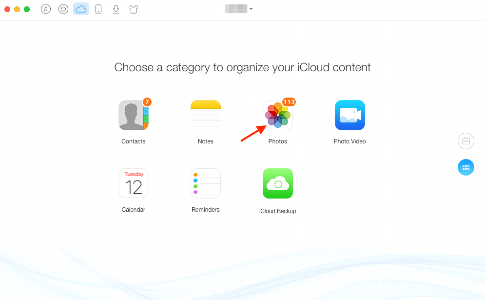 How to View iCloud Photos Online with AnyTrans - Step 2