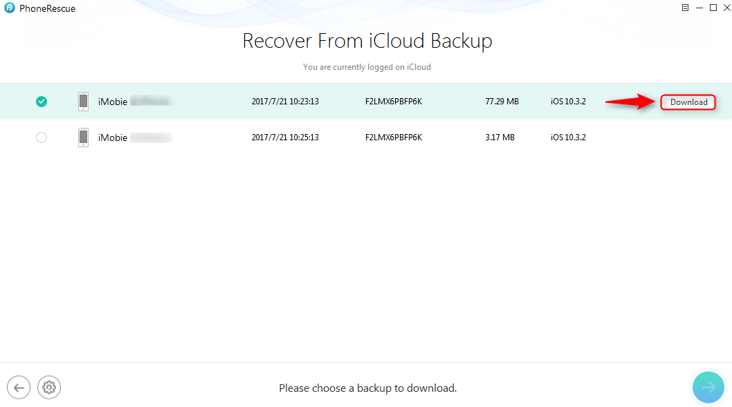 How to View iCloud Backup Photos - Step 2