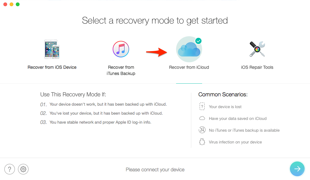 How to View iMessages Online via PhoneRescue – Step 1