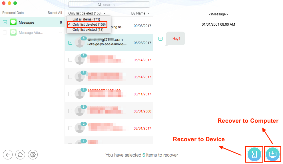 How to View iMessages Online via PhoneRescue – Step 5
