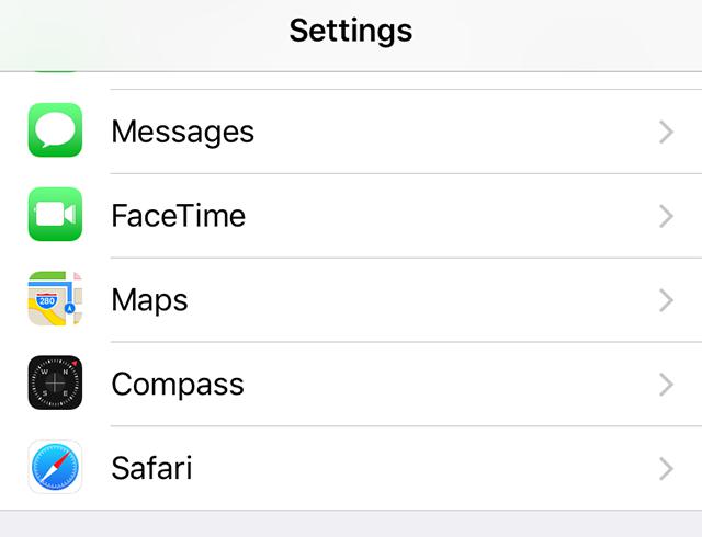 Access Safari settings on iPhone
