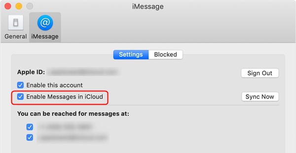 Turn On Messages in iCloud from Mac