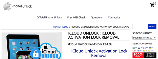 iPhonesUnlock to Remove iCloud Lock with an IMEI Number