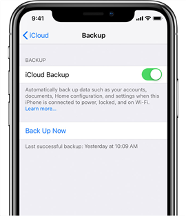 Turn on iCloud Backup on iPhone