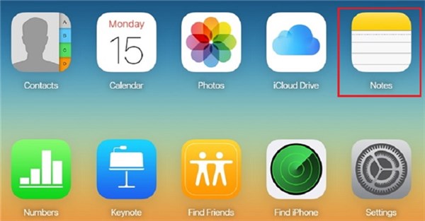 Tap on Notes in iCloud