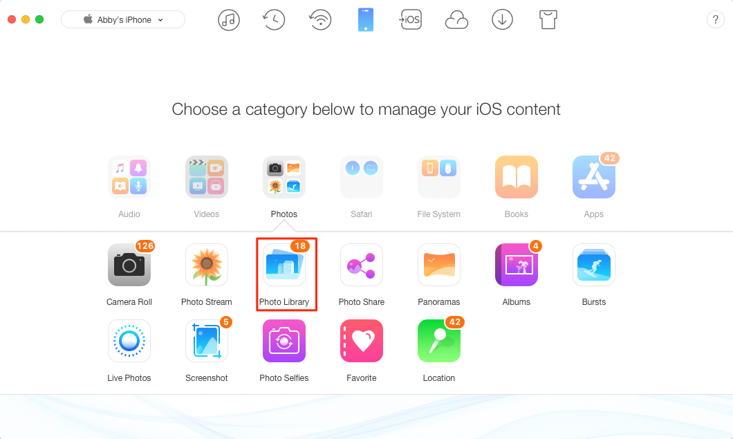 How to Fix iCloud Not Backing Up Photos with AnyTrans – Step 2