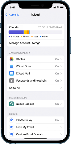 iCloud Services on iPhone