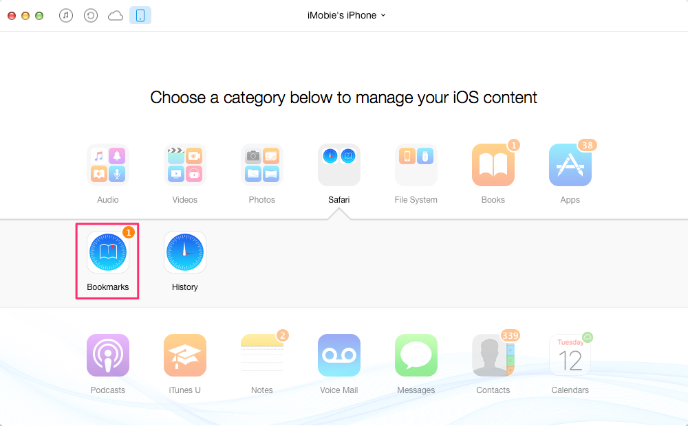 How to Import Bookmarks to iPhone 7 – Step 2