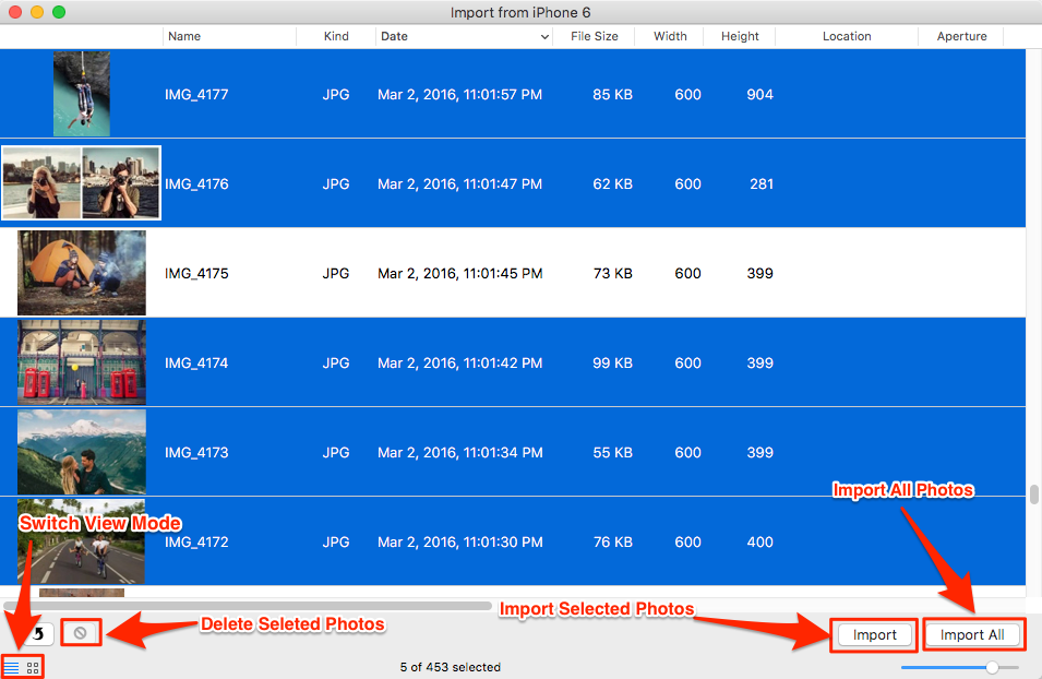 how to import pictures iphone to imac