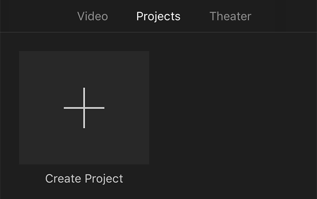 Start A New Project in iMovie