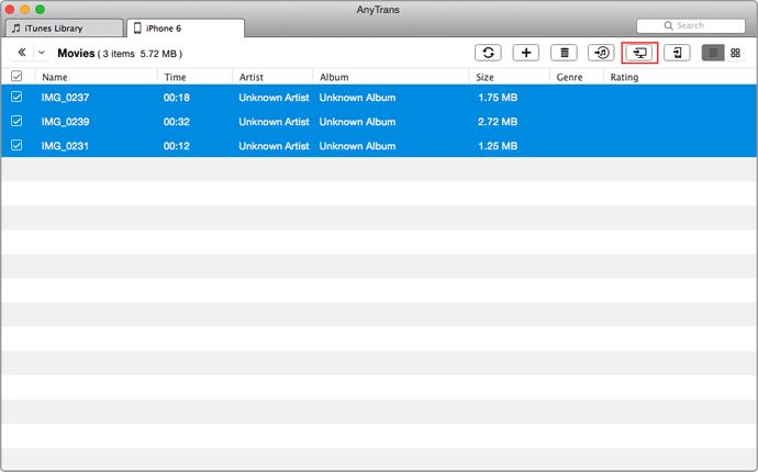 Transfer Videos Between iPhone and Mac with AnyTrans