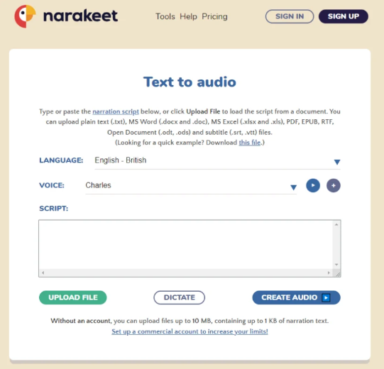 Indian Voice Changer - Narakeet