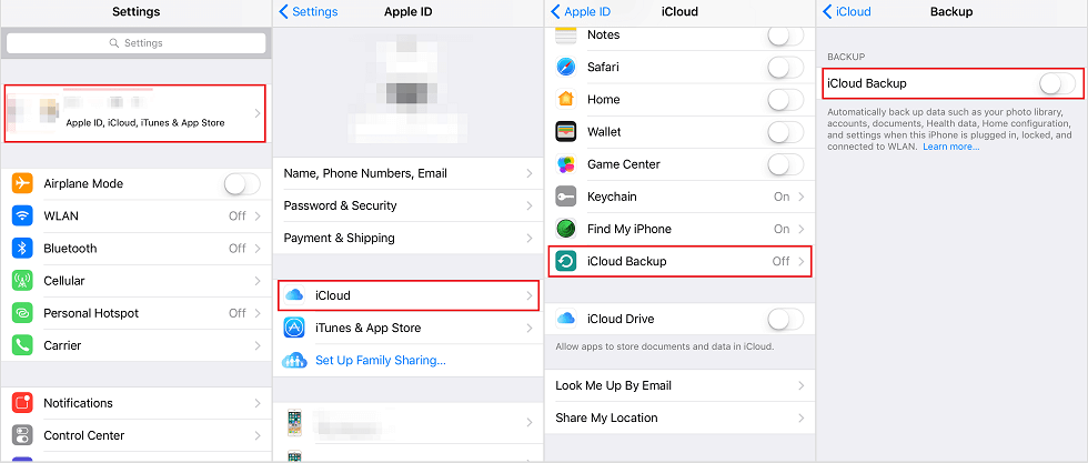 how to backup iphone to icloud ios 10