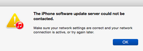  iPhone Software Update Server Could Not Be Contacted