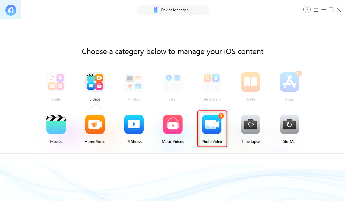 How to Transfer Recording Videos from iDevice to Computer - Step 2