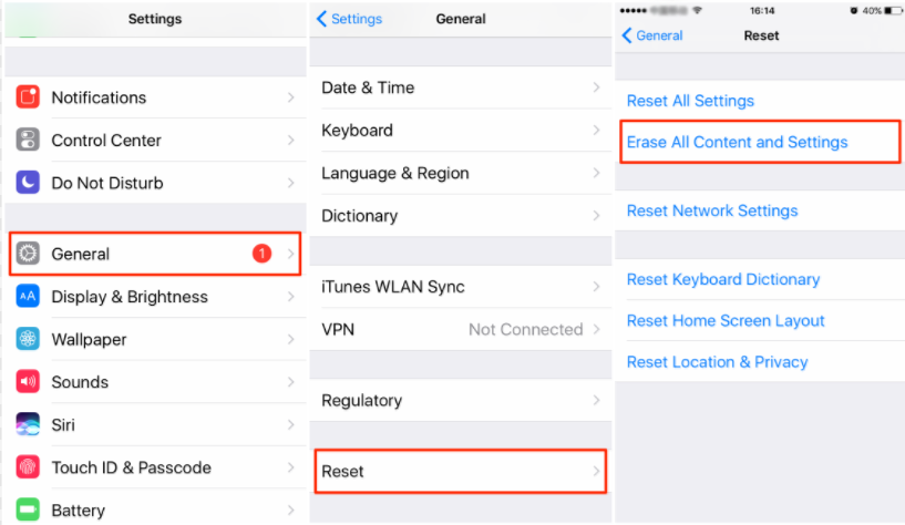 Reset iDevice to Factory Settings