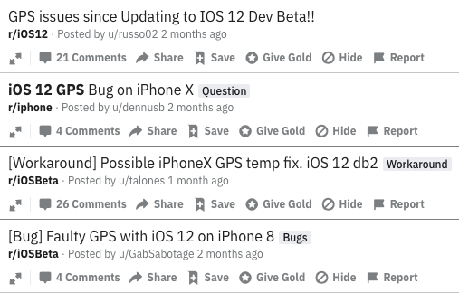 iOS 12/12.1 GPS Problem