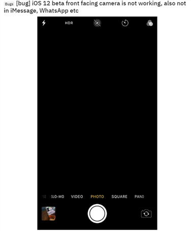 iOS 12/12.1: Camera Not Working Bug