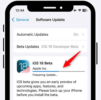 iOS 18 Preparing Update