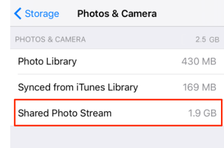 Free up iOS 10 – Turn off My Photo Stream