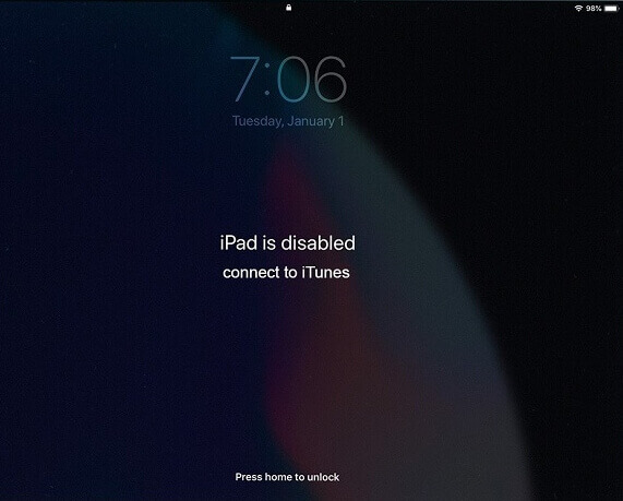 iPad is Disabled Connect to iTunes