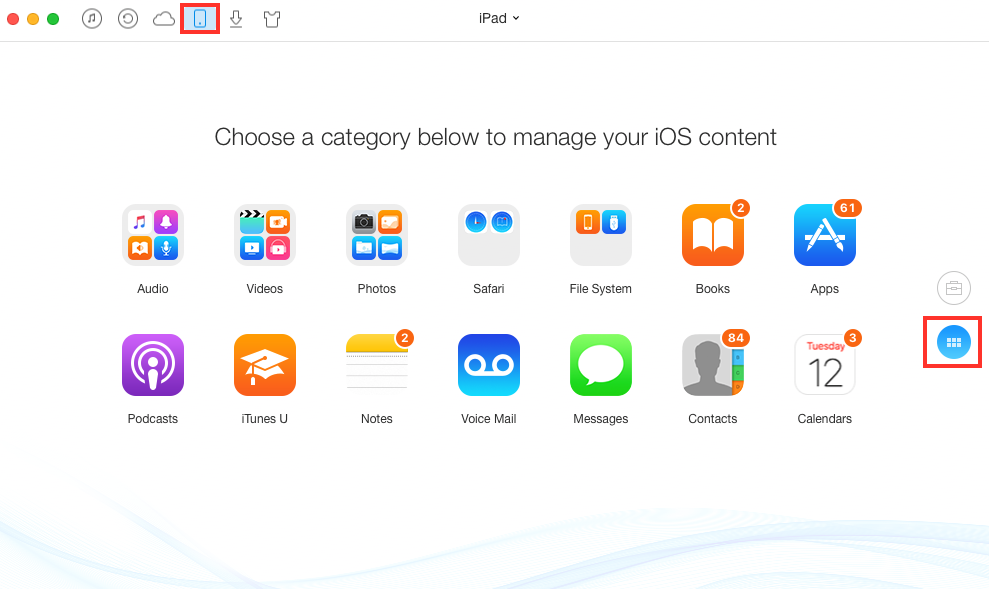 Transfer Data from iPad to Computer with AnyTrans – Step 1