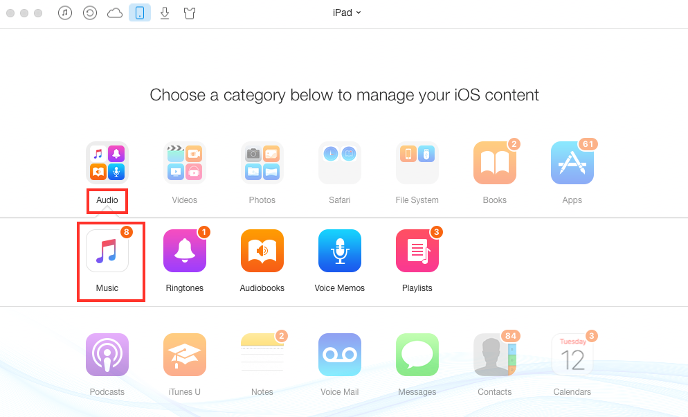 Transfer Data from iPad to Computer with AnyTrans – Step 2