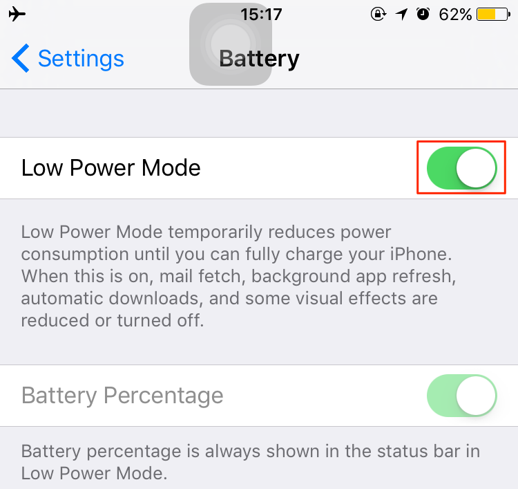 Enable Low Power Mode to Extend Battery on iPhone