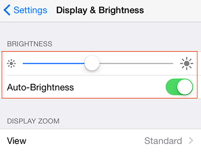 Adjust Brightness to Save Battery on iPhone iPad