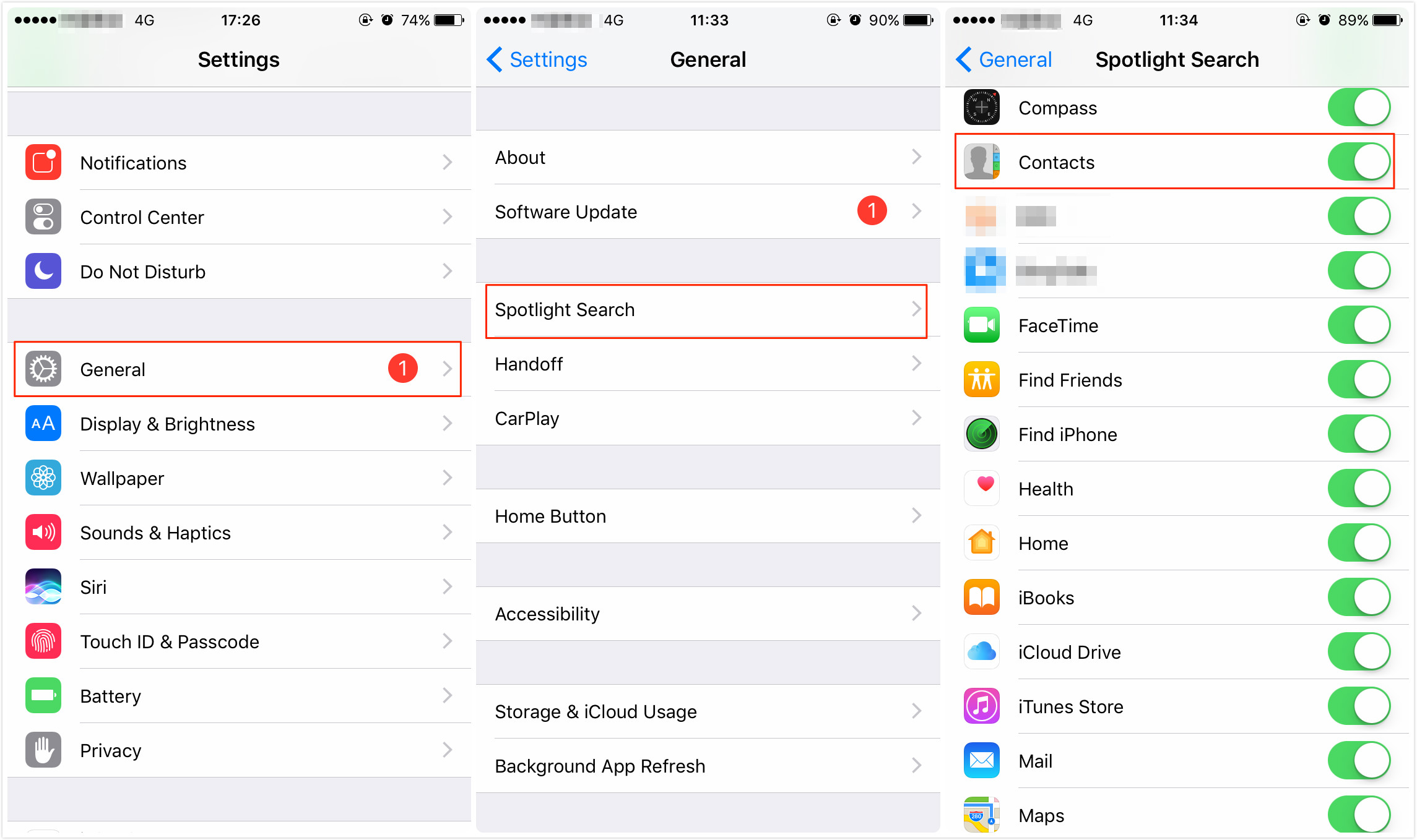 Enable Contacts in Spotlight Search 