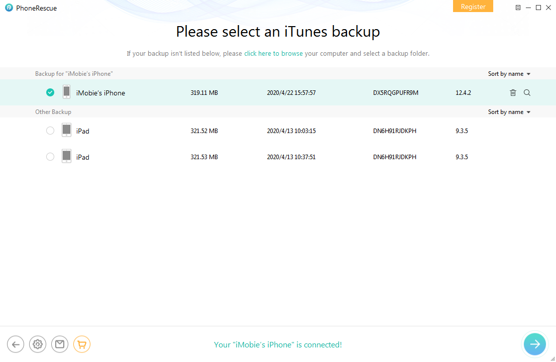 How to Get Backup Deleted Messages from iTunes Backup – Step 2