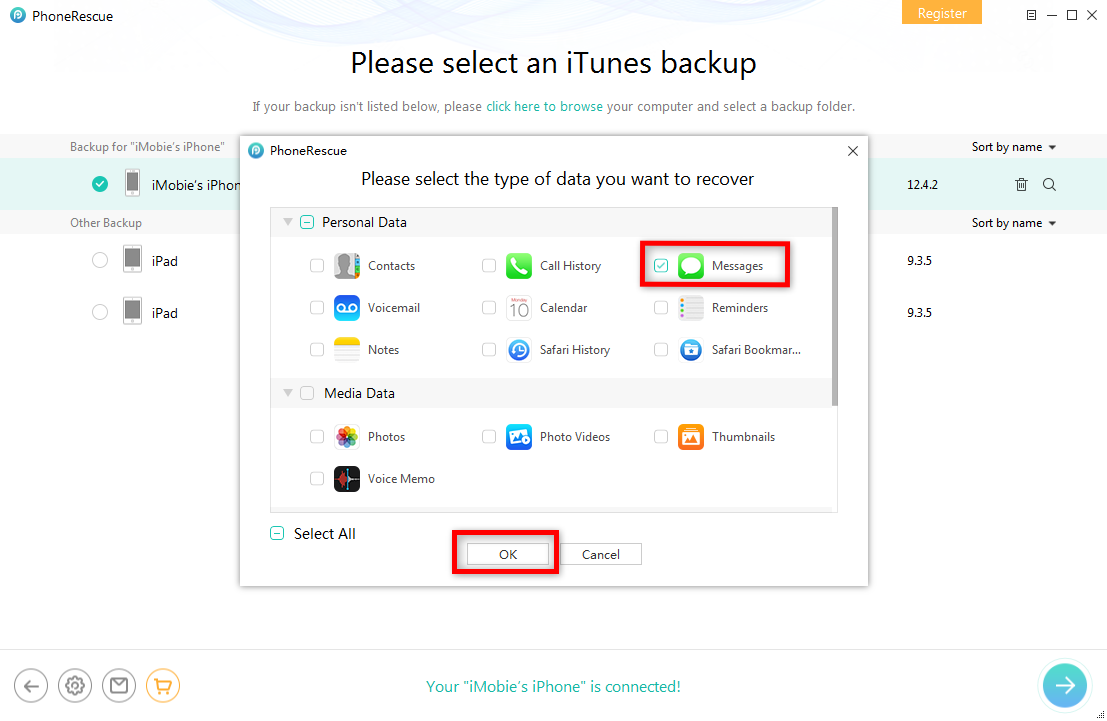 How to Get Backup Deleted Messages from iTunes Backup – Step 3