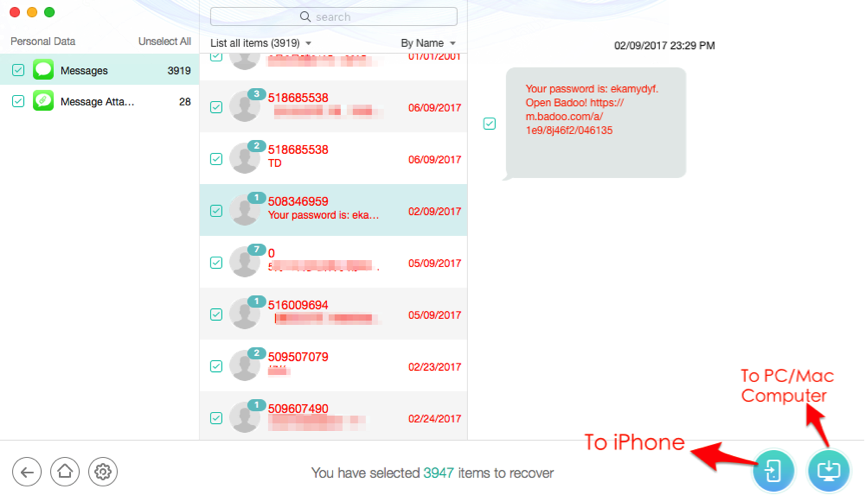 How to Recover Deleted Text Messages from iCloud Backup - Step 4