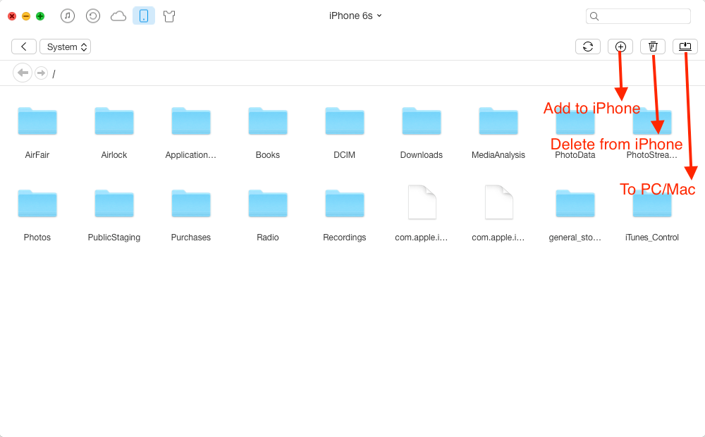 How to View iPhone File System on Computer with AnyTrans – Step 4