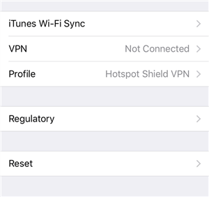 Access reset menu on iPhone