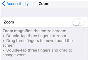 Turn off the Zoom Feature 