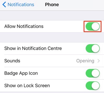 Fix iPhone Not Showing Missed Calls – Allow Phone App Notifications