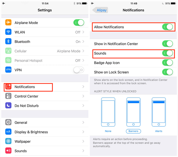 Fix iPhone No Sound by Enabling Notifications and Sounds