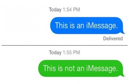 imessage showing green