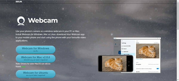 iriun webcam homepage use phone as webcam discord