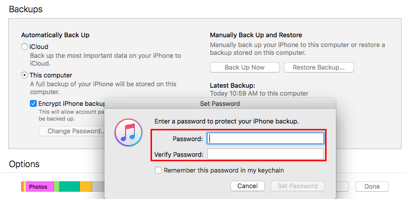 iTunes Backup Password Recovery on with iTunes - Step 3