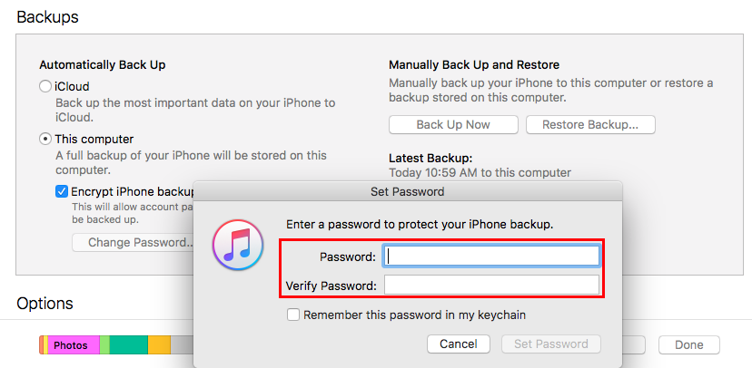 iphone backup password reset