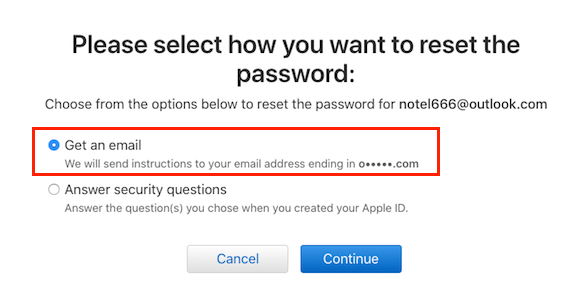 How to Reset iTunes Password via Email - Step 4