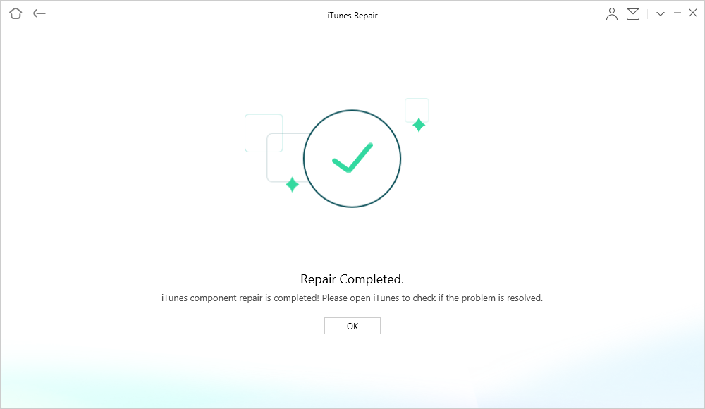 iTunes Repair Completed